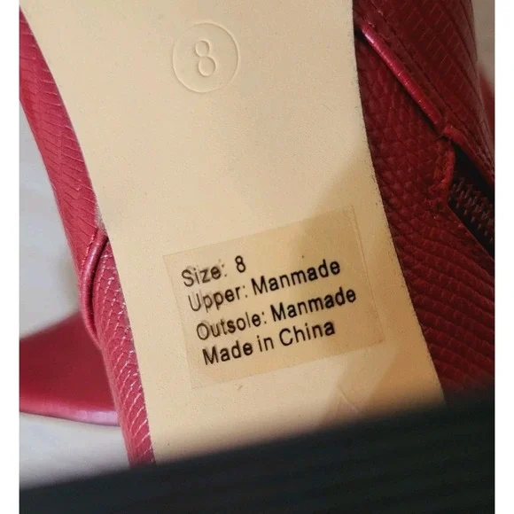 New York & CO Kyla Pointed Toe Bootie 8 New - Red Faux Lizard Leather Embossed - Picture 9 of 11